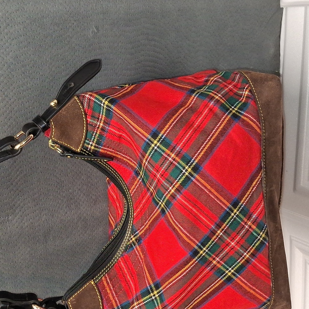 Dooney & Bourke Tartan Erica Women's Shoulder Bag Large - Red (BTART1479RDBL) - Picture 5 of 17